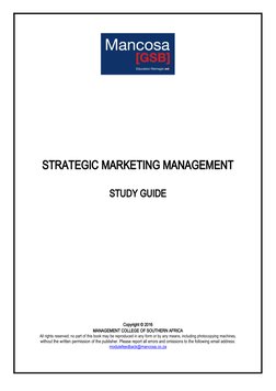 Strategic Marketing Management | PDF | Marketing Strategy | Marketing