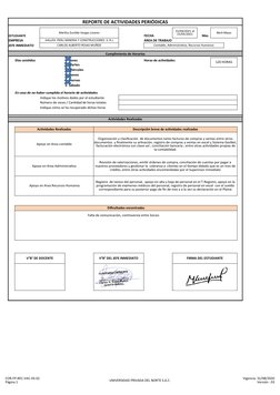 COR-FP-REC-VAC-03.02
Página 1
UNIVERSIDAD PRIVADA DEL NORTE S.A.C.
Vigencia: 31/08/2020
Versión : 03
REPORTE DE ACTIVIDADES P