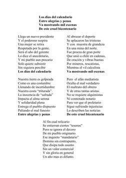 Al fin cual relicario
Se entierran ciertos “tesoros”
Pero se ignora el decoro
De mi pueblo originario.
Ese inquieto “mandatar