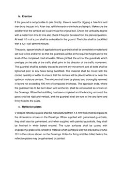 b. Erection 
If the ground is not possible to pile directly, there is need for digging a hole first and 
then bury the post i