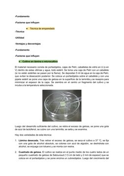 -Fundamento
-Factores que influyen
●
Técnica de emparedado
-Técnica
-Utilidad
-Ventajas y desventajas
-Fundamento
-Factores q
