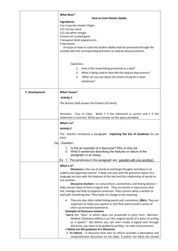 Discourse in Writing: Lesson Plan Guide | PDF | Discourse | Cognition