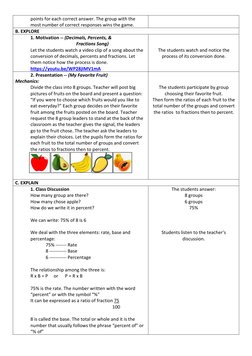 Grade 5 Percentage Lesson Plan | PDF | Percentage | Teaching Mathematics