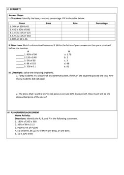 Grade 5 Percentage Lesson Plan | PDF | Percentage | Teaching Mathematics