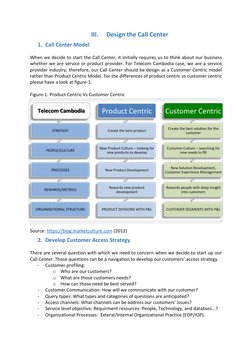 III. 
Design the Call Center 
1. Call Center Model 
 
When we decide to start the Call Center, it initially requires us to th