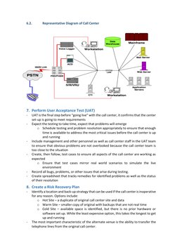 6.2. 
Representative Diagram of Call Center 
 
 
 
7. Perform User Acceptance Test (UAT) 
- 
UAT is the final step before “go