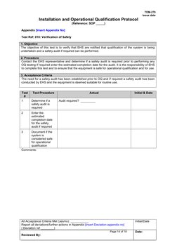 Operational Qualification Format Write Sample Installation and Operational Qualification Protocol | PDF ...