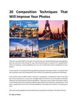 20 Essential Photography Composition Tips | PDF | Composition (Visual ...