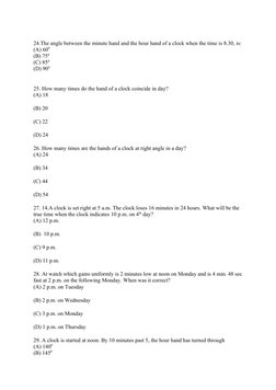 Clock Reasoning Questions and Problems | PDF | Clock | Hour