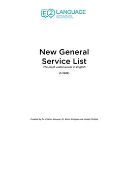 New General Service List Overview | PDF | Science | Science And