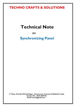 TECHNO CRAFTS & SOLUTIONS             
 
          
         Technical Note 
                         on 
           Synchron