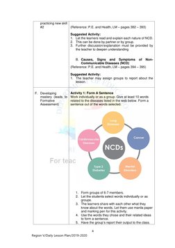 Grade 7 Health Lesson Plan: NCDs | PDF | Non Communicable Disease ...