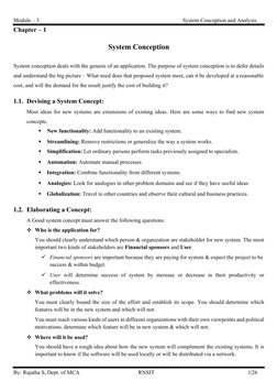 Module – 3  
                                              System Conception and Analysis  
By: Rajatha S, Dept. of MCA