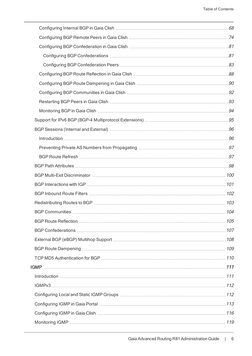 Table of Contents
Gaia Advanced Routing R81 Administration Guide      |      6
Configuring Internal BGP in Gaia Clish
68
Conf