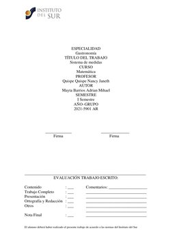 El alumno deberá haber realizado el presente trabajo de acuerdo a las normas del Instituto del Sur 
 
 
 
 
 
 
 
 
ESPEC