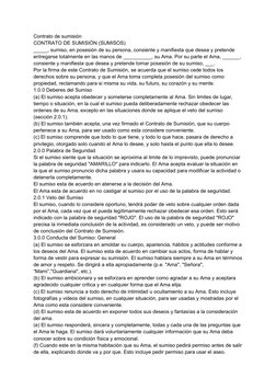 Contrato de sumisión
CONTRATO DE SUMISIÓN (SUMISOS)
_____, sumiso, en posesión de su persona, consiente y manifiesta que dese