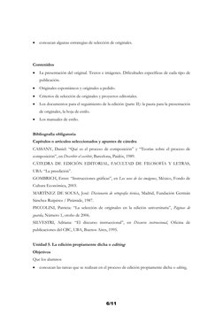 • conozcan algunas estrategias de selección de originales. 
 
 
Contenidos 
• La presentación del original. Textos e imágenes