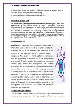CIS Audit Module Overview | PDF | Audit | Internal Control