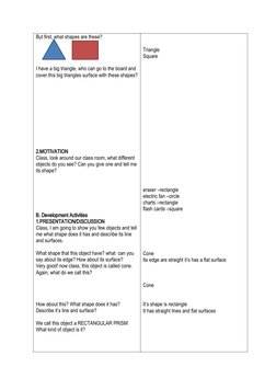 Grade 2 Lesson Plan: Lines and Surfaces | PDF | Shape | Lesson Plan