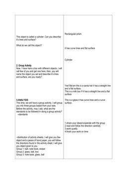 Grade 2 Lesson Plan: Lines and Surfaces | PDF | Shape | Lesson Plan