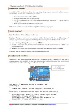 Simple Notes on Arduino – Prof. Dattaraj Vidyasagar; Vidyasagar Academy, www.vsa.edu.in  (http://www.vsa.edu.in/) 
V