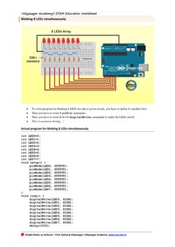 Simple Notes on Arduino – Prof. Dattaraj Vidyasagar; Vidyasagar Academy, www.vsa.edu.in  (http://www.vsa.edu.in/) 
V