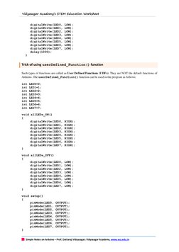 Simple Notes on Arduino – Prof. Dattaraj Vidyasagar; Vidyasagar Academy, www.vsa.edu.in  (http://www.vsa.edu.in/) 
V