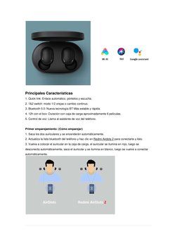 Instrucciones para Redmi Airdots PDF Tecnología