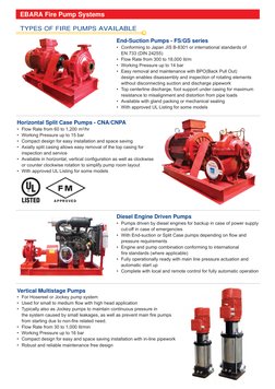 EBARA Fire Pump System Brochure | PDF | Pump | Engines