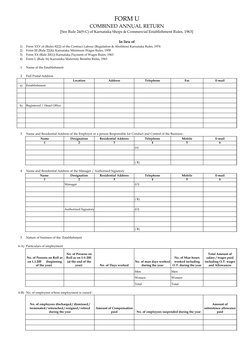 Karnataka Form U Annual Return Guide | PDF | Wage | Employment