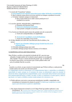 Universidad Autonoma de Santo Domingo (UASD)
Recinto UASD-SAN FRANCISCO.
DERECHO PENAL GENERAL II
7. La teoría del “Causalism