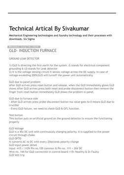 Mechanical Engineering technologies and foundry technology and their processes with
downloads. Six Sigma
Technical Artical By