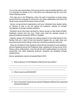 It is not the sole responsibility of the government to stop the global pandemic, and
it is imperative for people to join in