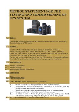 UPS System Installation Method Statement | PDF | Power Inverter | Rectifier