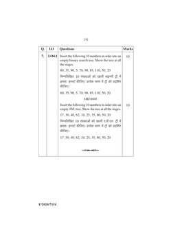 F/2020/7154
[4]
7.
LO4.1
Insert the following 10 numbers in order into an
empty binary search tree. Show the tree at all
the