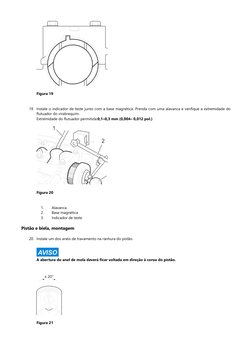 Figura 19
19. Instale o indicador de teste junto com a base magnética. Prenda com uma alavanca e verifique a extremidade do