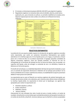 8 
 
 
El cromato y el dicromato de potasio (K2CrO4, K2Cr2O7), para deprimir la galena.  
 
Reguladores orgánicos no ioni