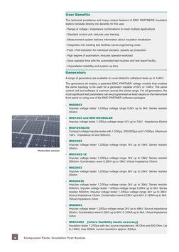 4
Component Tests: Insulation Test System
User Benefits
The technical excellence and many unique features of EMC PARTNERS Ins
