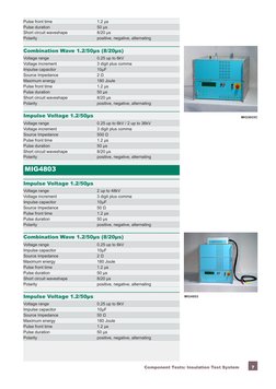 7
Component Tests: Insulation Test System
Pulse front time
1.2 µs
Pulse duration
50 µs
Short circuit waveshape
8/20 µs
Polari