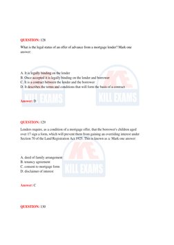 CeMAP 1 Mock Exam Questions & Answers | PDF | Mortgage Law | Mortgage Loan