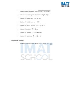 § 
Distance between two points:  𝑑=
𝑥! −𝑥! ! + 𝑦! −𝑦! ! 
 
§ 
Midpoint between two points: 𝑀𝑖𝑑𝑝𝑜𝑖𝑛𝑡=
!!!!!
!
,  