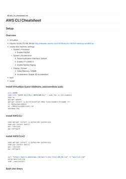 AWS CLI Commands Cheatsheet | PDF