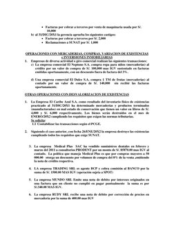  Facturas por cobrar a terceros por venta de maquinaria usada por S/. 
10,000 
b) al 31/DIC/20X1 la gerencia aprueba los