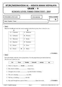 -p8  
 
Grade 9 - English Language                                                            Page | 1