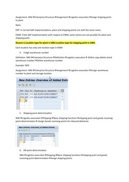 Assignment: IMGEnterprise StructureAssignmentLogistics-executionAssign shipping point 
to plant
Note: 
ERP: In normal SAP