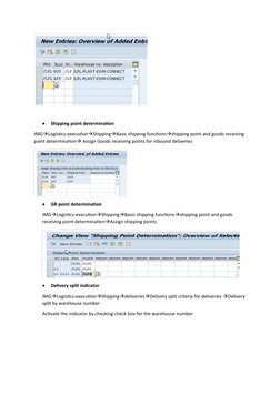 
Shipping point determination
IMGLogistics-executionShippingBasic shipping functionsshipping point and goods receiving