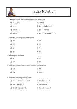  
	  
Index	  Notation 
	  
	  
	  	  	  1	  	  	  Express	  each	  of	  the	  following	  products	  in