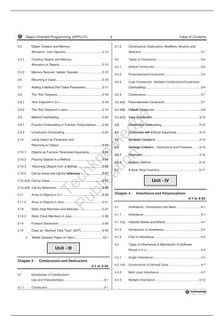 Object Oriented Programming (SPPU-IT) 
2 
Table of Contents 
 
2.5 
Object Creation and Memory  
Allocation: 'new' Operat