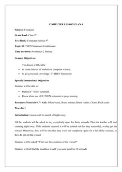 Class 9 Computer Science Lesson Plans | PDF | Computer Data Storage ...