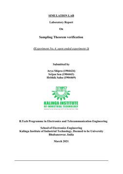 Sampling Theorem Verification Lab Report | PDF | Sampling (Signal ...